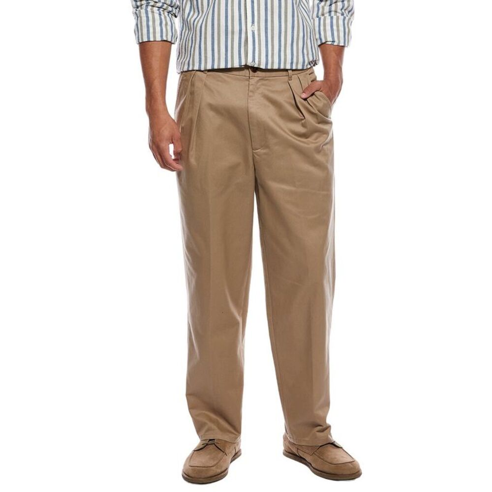 Rowing Blazers Mens  Twill Pleated Relaxed Pant, Brown